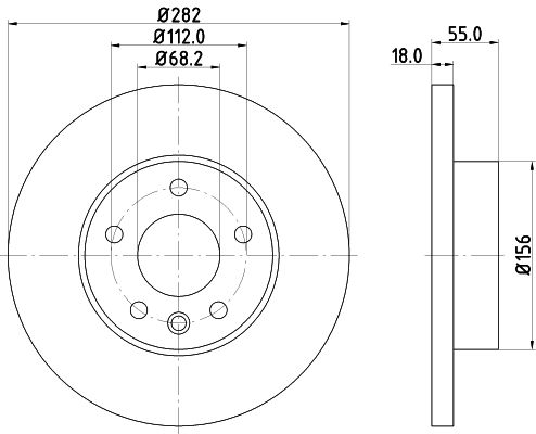 HELLA PAGID Тормозной диск 8DD 355 105-571